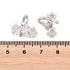 Brass Micro Pave Clear Cubic Zirconia Cuff Earrings EJEW-G471-40P-5