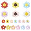 19Pcs 19 Styles Flower Food Grade Eco-Friendly Silicone Focal Beads SIL-BT0001-05-1