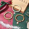 3Pcs Christmas Alloy Enamel Charm Bracelets BJEW-JB12407-1