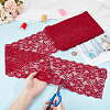 Cotton Flower Embroidery Elastic Lace Ribbon OCOR-WH0078-361B-3