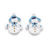 Christmas Rack Plating Alloy Enamel Snowman Pendants ENAM-T024-77A-P-1