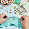 Wood Owl Pendant Locking Stitch Markers HJEW-NB00124-3