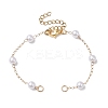 Round ABS Imitation Pearl Beads Link Chain Bracelet Making AJEW-JB01301-1