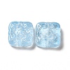 Spray Painted Transparent Glass Beads GLAA-J102-05-2