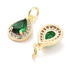 Brass with Cubic Zirconia Pendants KK-P271-32G-2