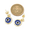 Real 18K Gold Plated Brass Enamel Dangle Stud Earrings Findings KK-B124-09G-02-5