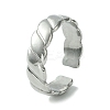 Non-Tarnish 304 Stainless Steel Grooved Open Cuff Ring LS-RJEW-L110-027P-1