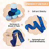 BENECREAT 14M 7 Style Blue Series Elastic Crochet Headband Ribbon OCOR-BC0005-36-4