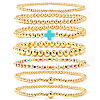 7Pcs Brass Round Beaded Bracelets for Women SB9067-11-1