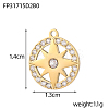 304 Stainless Steel Micro Pave Cubic Zirconia Pendants STAS-OY008-66G-2