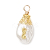 Marine Organism Theme Alloy ABS Plastic Imitation Pearl Pendants PALLOY-JF04789-3