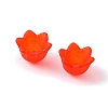 Chunky Red Transparent Frosted Tulip Flower Acrylic Bead Caps X-PL543-6-2