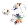 6Pcs 3 Styles 7 Chakra Natural Mixed Gemstone Chip Bigs Pendants FIND-FW0001-36-3