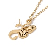 Initial Letter with Butterfly Pendant Necklace LS-NJEW-C026-01G-S-3