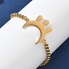 Moon 304 Stainless Steel Link Bracelets BJEW-M097-02G-3