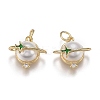 Brass Micro Pave Clear Cubic Zirconia Charms X-ZIRC-A011-41G-1