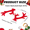 36Pcs 2 Styles Velvet and Plastic Antler Snowman Hand Branch FIND-GF0007-09A-2