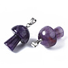 Natural Amethyst Pendants G-N0325-10D-3