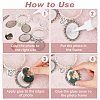 2Pcs 2 Style Blank Glass Oval Wedding Bouquet Picture Frame BJEW-AB00004-4