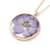 Dry Pressed Real Flower Resin Pendant Necklace LS-NJEW-G088-01KCG-01-1