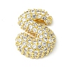 Rack Plating Brass Clear Cubic Zirconia Pendants KK-S378-01G-S-1
