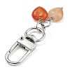 Heart Natural Green Aventurine & Red Agate & Grey Agate & Aquamarine & Howlite & Cherry Quartz Glass Pendant Decoration HJEW-JM02493-5