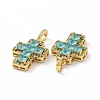 Brass Micro Pave Clear Cubic Zirconia Pendants ZIRC-F135-24G-04A-3