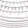 8Pcs 8 Styles Punk Style 304 Stainless Steel Rolo Chains & Alloy Cap Chain HJEW-SC0002-43-7