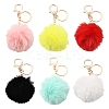 Faux Rabbit Fur Pom Pom Ball Keychain KEYC-FS00031-06-4