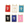 Brass Enamel Pendants KK-L251-01G-B-1