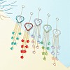 Natural Gemstone Heart Pendant Decorations HJEW-JM01139-5