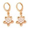 Brass Micro Pave Clear Cubic Zirconia Leverback Earrings EJEW-K300-53G-4