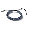 Natural & Synthetic Gemstone and Synthetic Hematite Adjustable Braided Bead Bracelets BJEW-H626-01-5