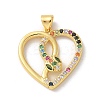 Brass Micro Pave Cubic Zirconia Pendants KK-P292-19G-01-1