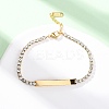 304 Stainless Steel Rhinestone Cup Chain Bracelets BJEW-G753-02G-03-2