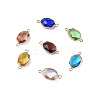 35Pcs 7 Colors K9 Glass Connector Charms GLAA-N038-33-4