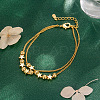 Brass Curb Chain 2-Strand Bracelets for Women WG9F5FA-01-1