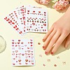 7 Sheets 7 Styles Valentine's Day Theme Paper Nail Art Sticker DIY-CJ0002-86-6