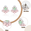 ANATTASOUL 4 Pairs 4 Color Glass Flower Stud Earrings with Crystal Rhinestone EJEW-AN0002-57-6