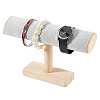 Wood & Velvet T Bar Bracelet Display Stands ODIS-WH0061-40A-1