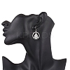 Ring with Christmas Tree 201 Stainless Steel Dangle Earrings EJEW-JE06578-3