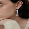 1 Pair Shell Pearl Dangle Earrings EJEW-LP0010-03-1