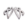 Gunmetal Plated Alloy Letter Pendants LS-PALLOY-J718-01B-V-1