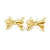 Bowknot Rack Plated Brass Stud Earrings for Women EJEW-Z051-06G-1