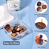 Opaque Resin & Walnut Wood Flat Round Stud Earrings MAK-TA0001-18C-4