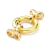 Brass Micro Pave Clear Cubic Zirconia Fold Over Clasps ZIRC-P085-02G-2