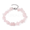 Natural Rose Quartz Chips Beaded Bracelet BJEW-JB09686-02-1