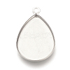 Tarnish Resistant 201 Stainless Steel Pendant Cabochon Settings LS-X-STAS-S057-34-1