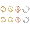 16Pcs 8 Style Rack Plating Brass Clip-on Earring Findings KK-FH0005-37-1