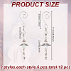 12Pcs 2 Styles Angel Glass & Alloy Pendant Decoration HJEW-GO00047-2